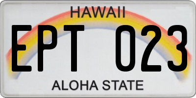 HI license plate EPT023