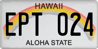HI license plate EPT024