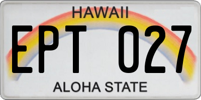 HI license plate EPT027
