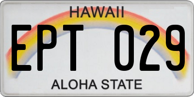 HI license plate EPT029