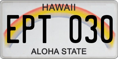 HI license plate EPT030