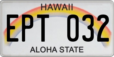 HI license plate EPT032