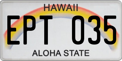 HI license plate EPT035