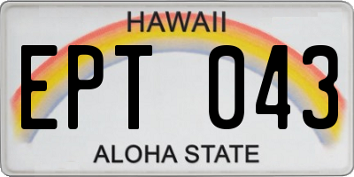 HI license plate EPT043