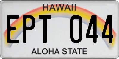 HI license plate EPT044