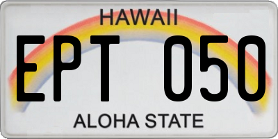 HI license plate EPT050