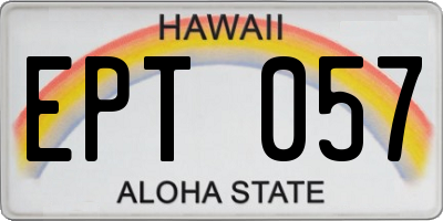 HI license plate EPT057