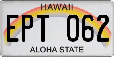 HI license plate EPT062