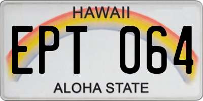 HI license plate EPT064