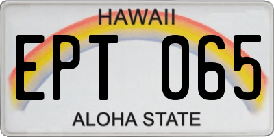 HI license plate EPT065
