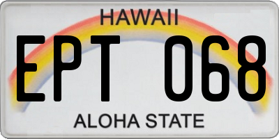 HI license plate EPT068