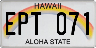 HI license plate EPT071