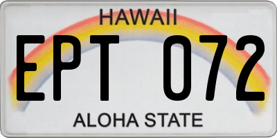 HI license plate EPT072