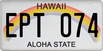 HI license plate EPT074