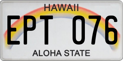 HI license plate EPT076