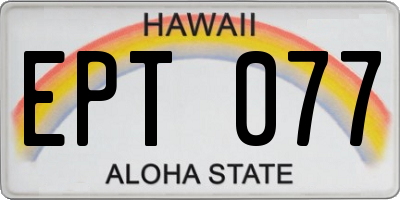 HI license plate EPT077