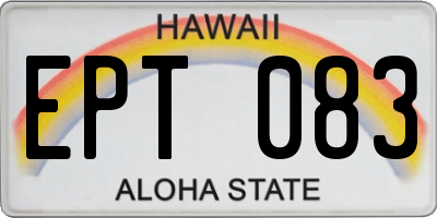 HI license plate EPT083