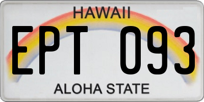 HI license plate EPT093