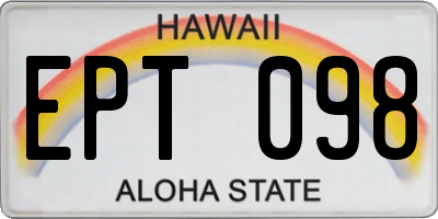 HI license plate EPT098