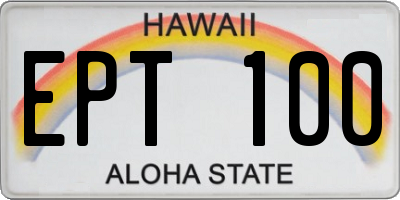 HI license plate EPT100