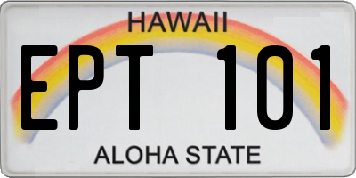HI license plate EPT101