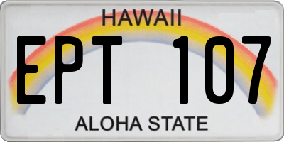 HI license plate EPT107