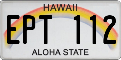 HI license plate EPT112