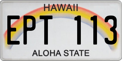 HI license plate EPT113
