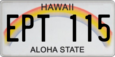 HI license plate EPT115