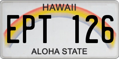 HI license plate EPT126