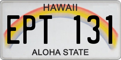 HI license plate EPT131