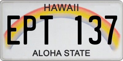 HI license plate EPT137