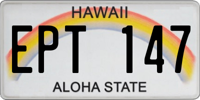HI license plate EPT147