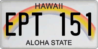 HI license plate EPT151
