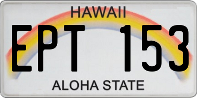 HI license plate EPT153