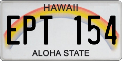 HI license plate EPT154