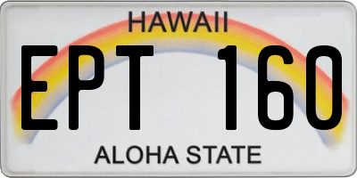 HI license plate EPT160