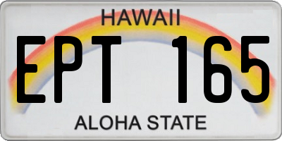 HI license plate EPT165
