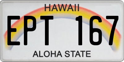 HI license plate EPT167
