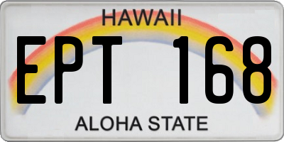 HI license plate EPT168