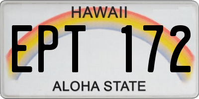 HI license plate EPT172