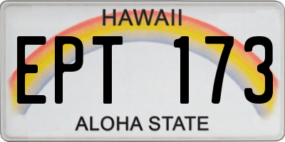 HI license plate EPT173
