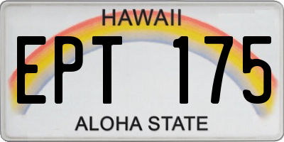 HI license plate EPT175