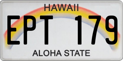 HI license plate EPT179