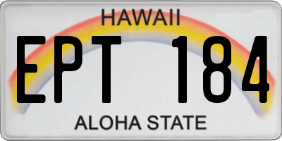 HI license plate EPT184