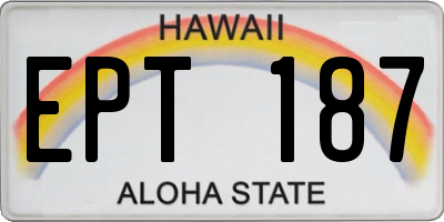 HI license plate EPT187