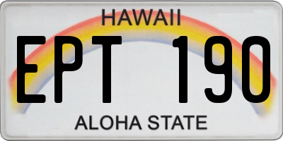 HI license plate EPT190