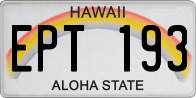 HI license plate EPT193