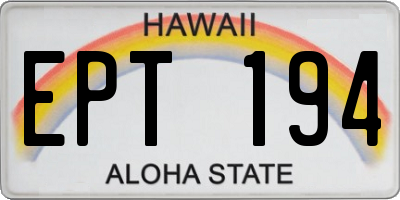 HI license plate EPT194