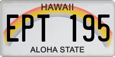HI license plate EPT195